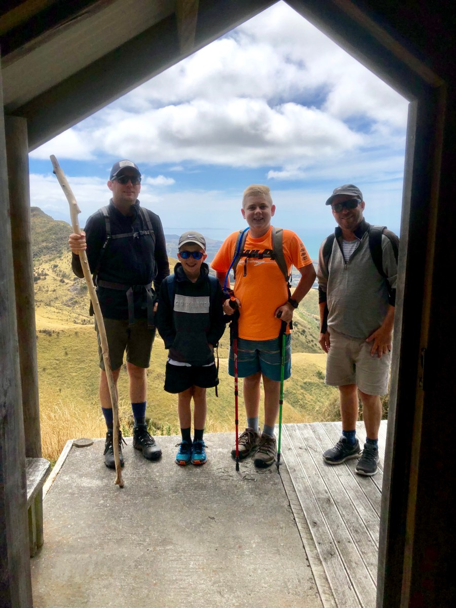 Hikers on Kaikoura Coast Track hut
