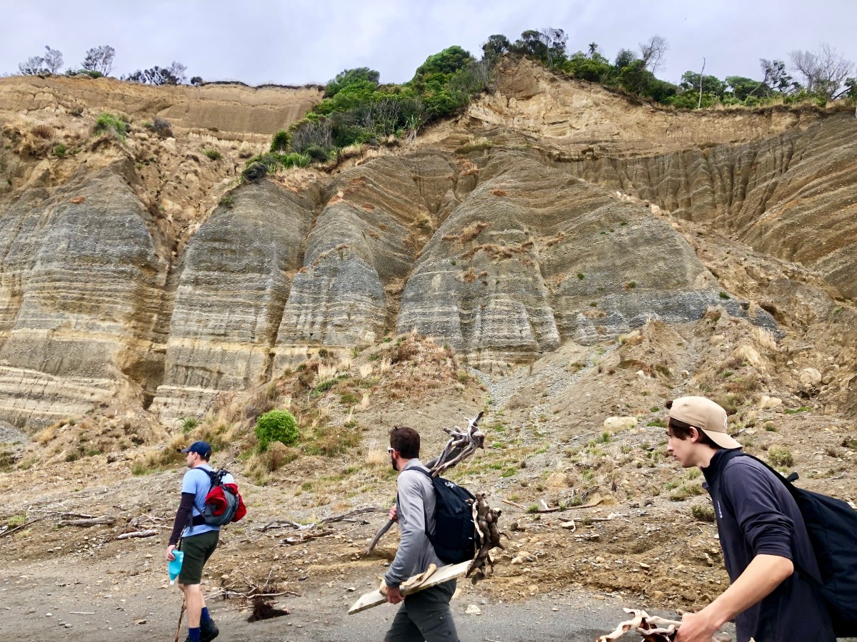 eroding bank on Kaikoura Coast Track